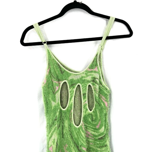 House of Sunny hockney bodycon green eyelash dress lime green retro festival 6 - Picture 10 of 15